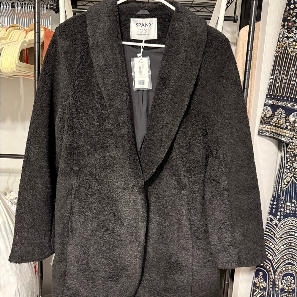SPANX Women's Charcoal Teddy Jacket